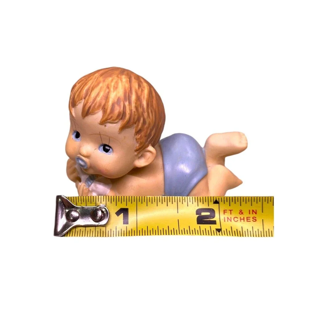 5 CWI Brand Baby Figurines Vintage Baby Shower Gift Decor Crafts 2” T Blue NWT - Picture 8 of 13